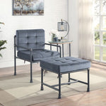 Brantley Gray Velvet Tufted Accent Chair