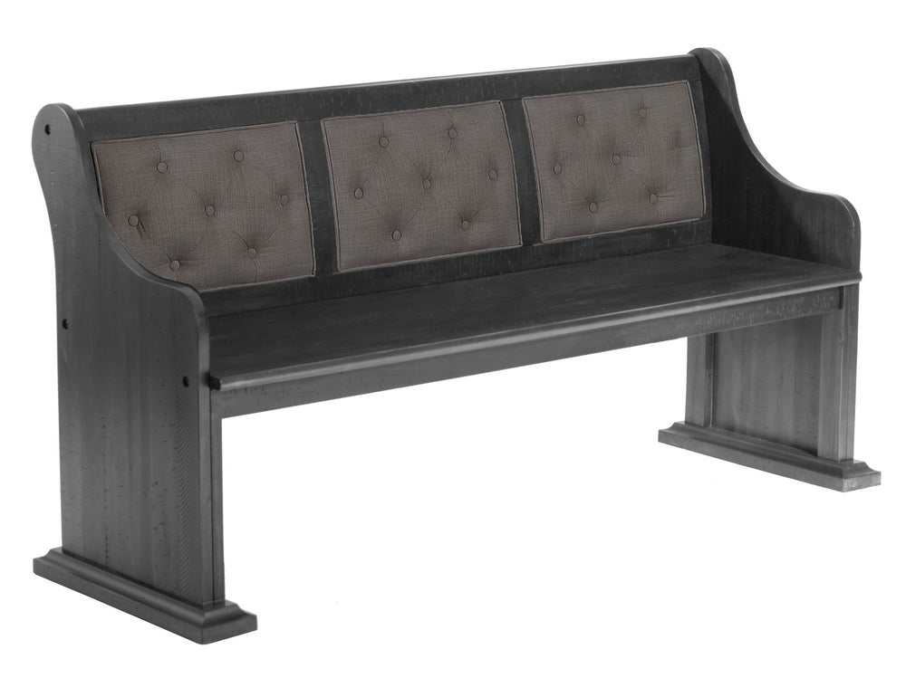 Brava Dark Grey Fabric/Wood Dining Bench