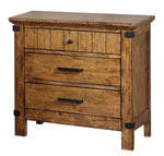 Brenner Rustic Honey Wood 3-Drawer Nightstand