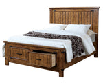 Brenner Rustic Honey Wood Queen Storage Bed