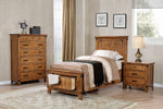 Brenner Rustic Honey Wood 3-Drawer Nightstand