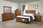 Brenner Rustic Honey Wood Queen Storage Bed