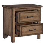 Brevard Light Brown Wood 2-Drawer Nightstand