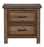 Brevard Light Brown Wood 2-Drawer Nightstand