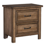 Brevard Light Brown Wood 2-Drawer Nightstand