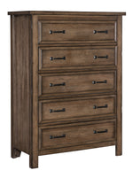 Brevard Light Brown Wood 5-Drawer Chest