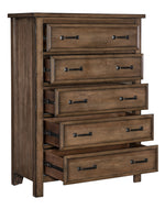 Brevard Light Brown Wood 5-Drawer Chest