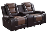 Briscoe Two-Tone Faux Leather Manual Recliner Loveseat