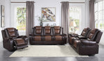 Briscoe Two-Tone Faux Leather Manual Recliner Loveseat