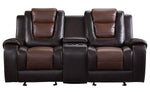 Briscoe Two-Tone Faux Leather Manual Recliner Loveseat