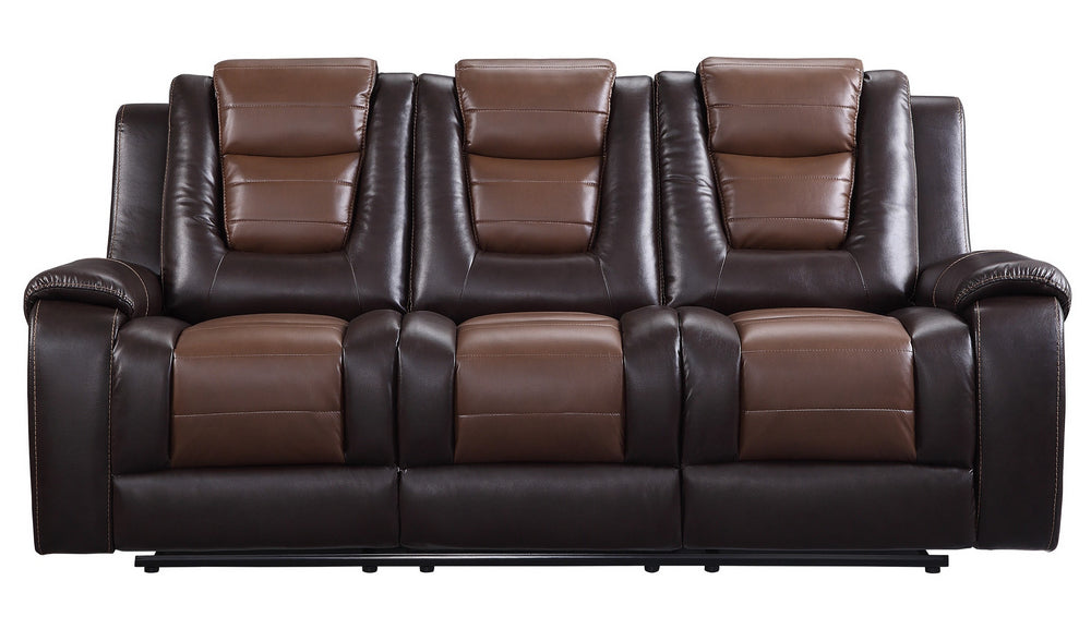 Briscoe Two-Tone Faux Leather Manual Recliner Sofa