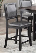 Briseis 2 Grey Faux Leather/Wood Counter Height Chairs