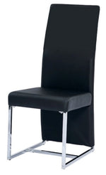 Broadway 2 Black Faux Leather/Stainless Steel Side Chairs