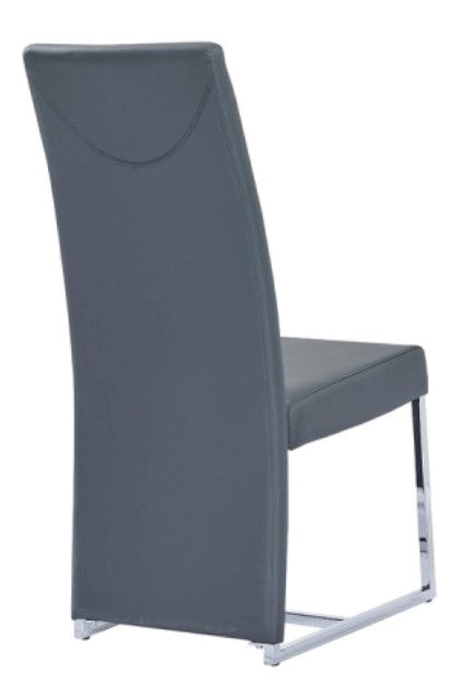 Broadway 2 Grey Faux Leather/Stainless Steel Side Chairs