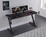 Brocton Black Carbon Fiber/Steel Gaming Desk