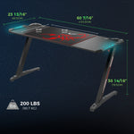 Brocton Black Carbon Fiber/Steel Gaming Desk