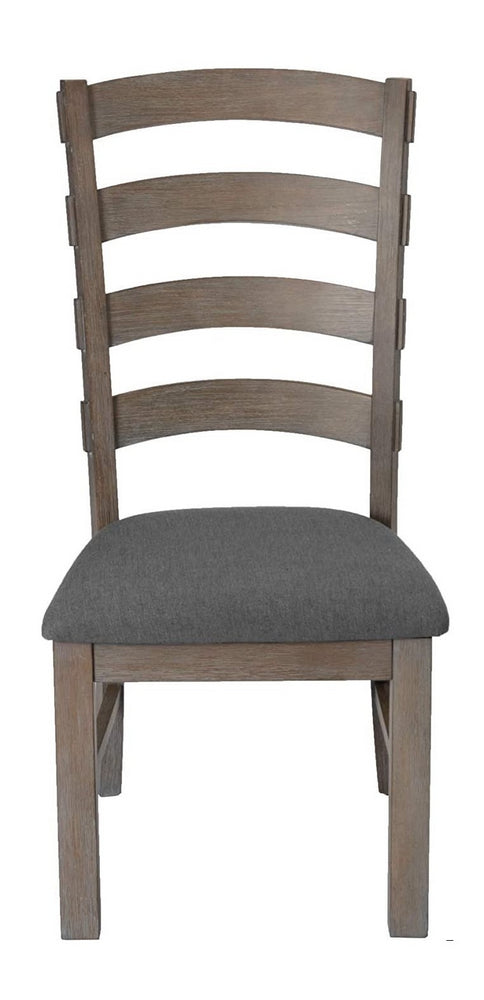 Bruna 2 Gray Linen Fabric/Wood Side Chairs