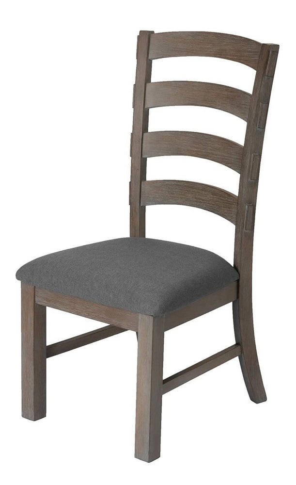 Bruna 2 Gray Linen Fabric/Wood Side Chairs