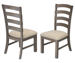 Bruna 9-Pc Gray Wood/Beige Dining Table Set