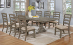Bruna 9-Pc Gray Wood/Beige Dining Table Set