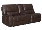 Brunson 3-Pc Brown Leatherette Manual Recliner Sectional