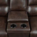 Brunson 3-Pc Brown Leatherette Manual Recliner Sectional