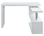 Buck II White High Gloss Finish Wood Swivel Writing Desk