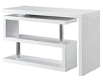 Buck II White High Gloss Finish Wood Swivel Writing Desk