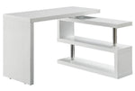 Buck II White High Gloss Finish Wood Swivel Writing Desk