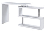 Buck II White High Gloss Wood Swivel Tall Writing Desk