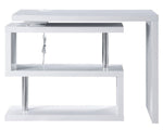 Buck II White High Gloss Wood Swivel Tall Writing Desk