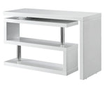 Buck II White High Gloss Wood Swivel Writing Desk