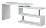 Buck II White High Gloss Wood Swivel Writing Desk