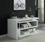 Buck II White High Gloss Wood Swivel Writing Desk