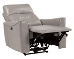 Burwell Light Gray Premium Faux Leather Power Recliner