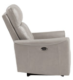 Burwell Light Gray Premium Faux Leather Power Recliner