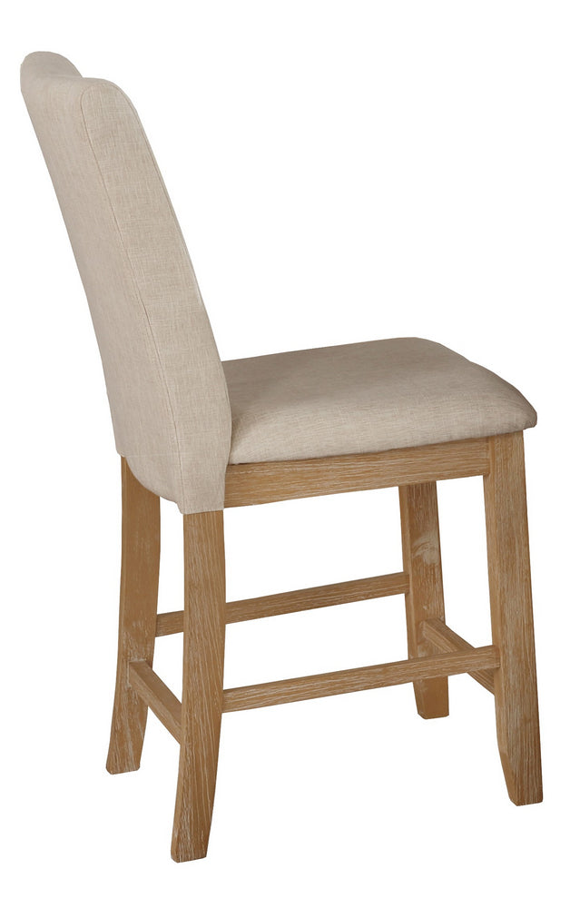 Bushra 2 Beige Fabric Counter Height Chairs