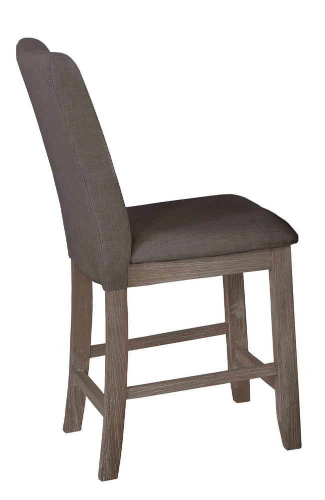 Bushra 2 Gray Fabric Counter Height Chairs