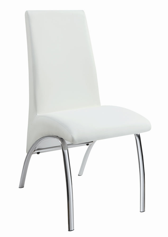 Beckham 2 White Leatherette/Chrome Metal Side Chairs