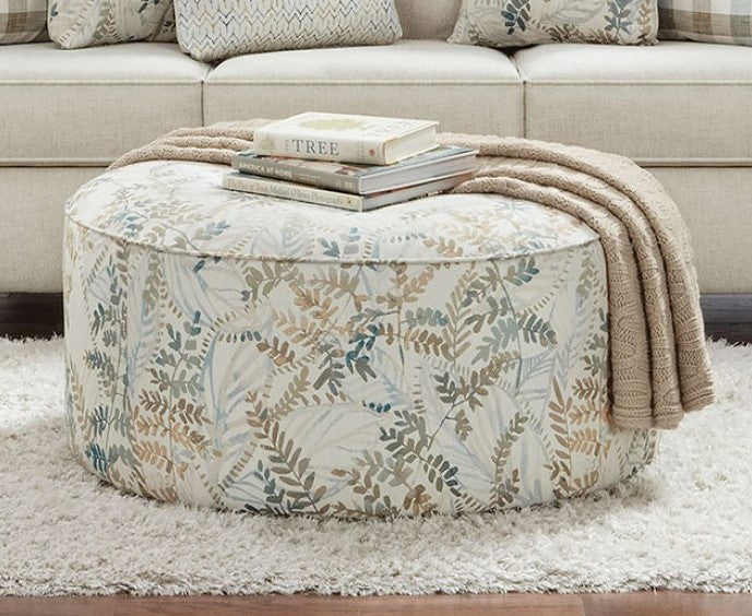 Cadigan Floral Multi Chenille Ottoman