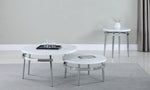 Cali 2-Pc Faux Carrara Marble/Chrome Nesting Table Set