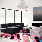 Callie 2-Pc Black Velvet LAF Sectional Sofa