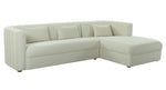 Callie 2-Pc Cream Velvet RAF Sectional Sofa