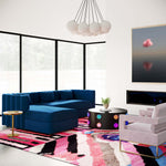 Callie 2-Pc Navy Velvet LAF Sectional Sofa