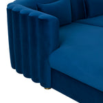 Callie 2-Pc Navy Velvet LAF Sectional Sofa