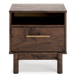 Calverson Mocha Wood 1-Drawer Nightstand