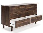 Calverson Mocha Wood 6-Drawer Dresser