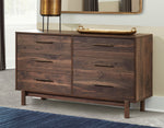 Calverson Mocha Wood 6-Drawer Dresser