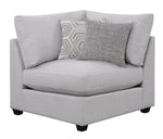 Cambria Grey Linen-Like Fabric Corner