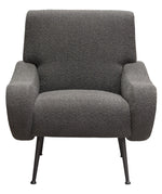 Cameron Charcoal Boucle Textured Fabric Accent Chair